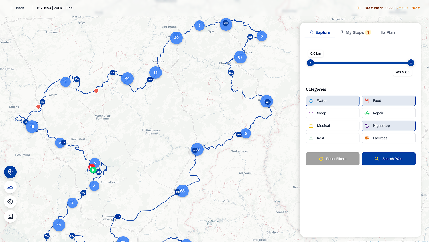 Ultramate race planning interface